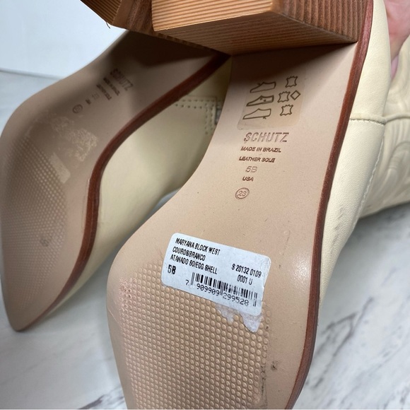 New! Schutz Maryana Western Leather Tall Block Heel Boot 5B - Picture 12 of 15